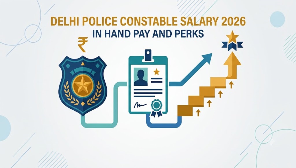 delhi police constable salary 2026 in hand pay and perks illustration
