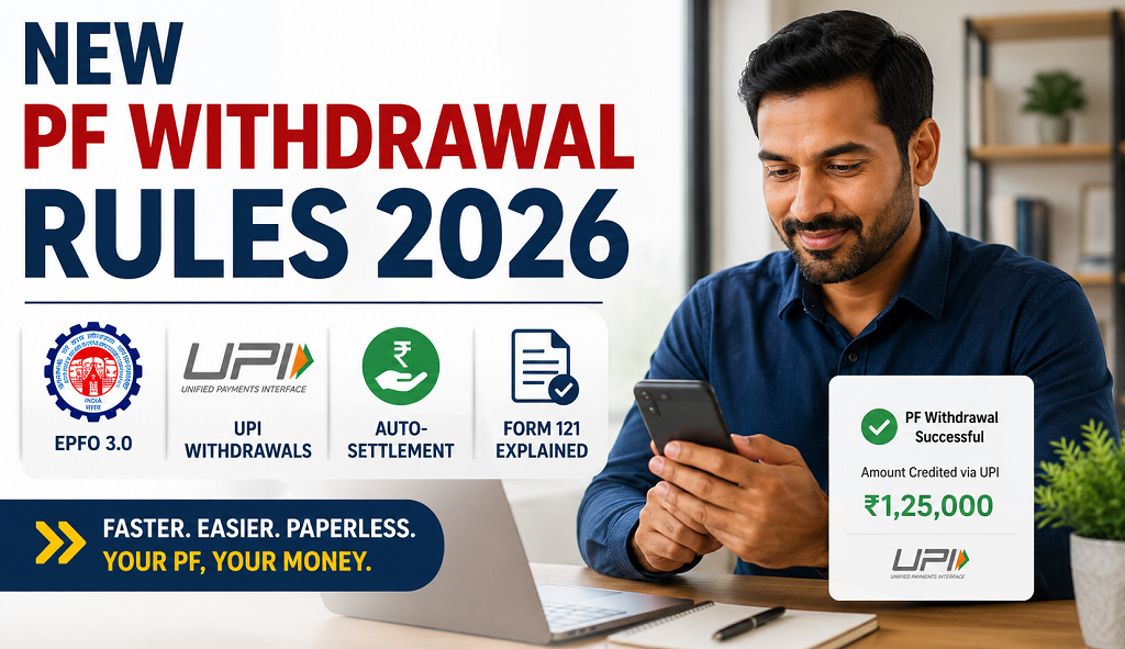 Indian salaried professional using a smartphone for EPFO 3.0 PF withdrawal with UPI