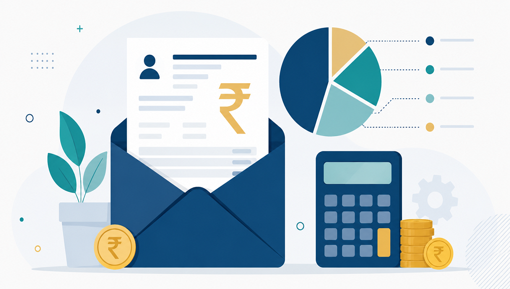 8 LPA in hand salary per month complete breakdown illustration